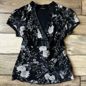 90s Vintage Tattoo Babydoll Kimono Style Top